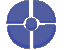 Blue Glass Spinning Circle Quartered with Ball in Middle Spinning